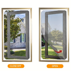 Adjustable Magnetic Window Screen with Fine Mesh Screen Protector