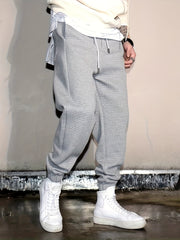 Men's Solid Sweatpants Casual Jogger Pants for Autumn Winter