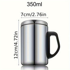 Stainless Steel Insulated Travel Mug with Lid Handle Camping RV Office Gift