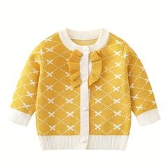 Baby Girls Ruffle Trim Knit Cardigan for Spring