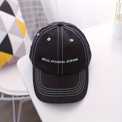 Kids' Sunshade Baseball Cap with Alphabet Embroidery