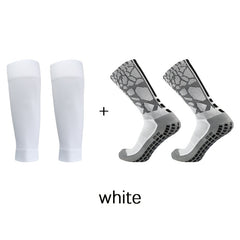 Silicone Non-slip Football Socks Set with Shin Guard Sock