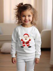 OERYUI Girls Boys Santa Print Crew Neck Pullover Top Kids Clothes