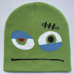 Fashionable Windproof Knit Beanie Hat Pirate Cartoon Embroidery