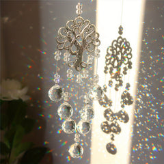 Crystal Sun Catcher Wind Chime Life Tree Pendant Home Decoration
