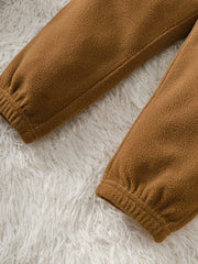 Boy's 2pcs Fleece Sweatshirt & Sweatpants Set FUTURE Embroidered