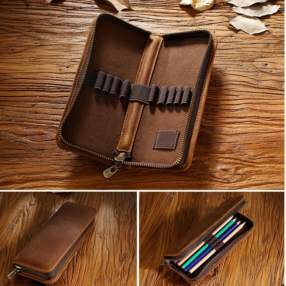 Faux Leather Pencilcase for School and Office Supplies