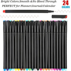 24pcs Set Journal Planner Pens Fine Point Gel Pens 0.4mm Fineliner Pens
