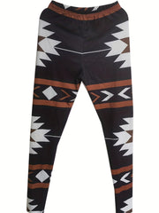 Geometric Print Skinny Leggings Boho Stretchy Leggings Women