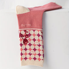 3 Pairs Floral Print Socks Comfy & Breathable Women's Stockings