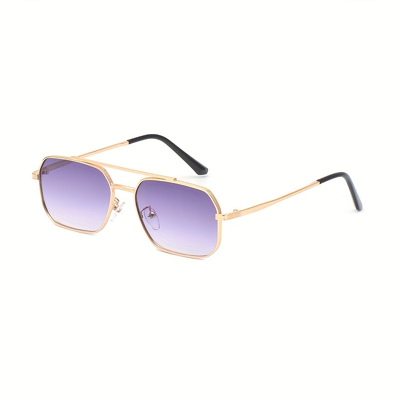 Double Beam Square Frame Men's UV Sunglasses