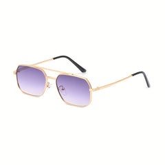 Double Beam Square Frame Men's UV Sunglasses