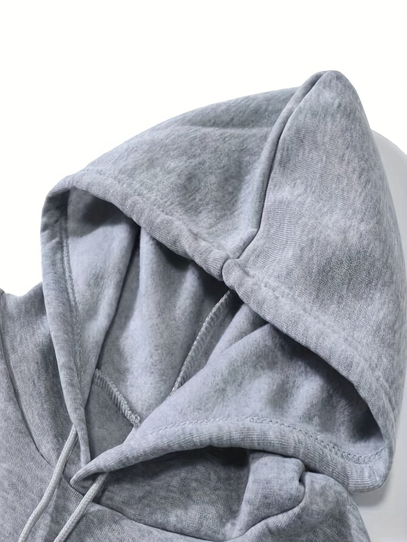 Solid Drawstring Hoodies Casual Kangaroo Pocket Long Sleeve Sweatshirt