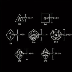 7pcs Metal Solid Polyhedral Dices for Board Game