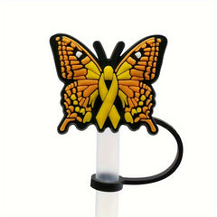 6pcs Ramadan Reusable Butterfly Straw Tip Covers Silicone Straw Stoppers