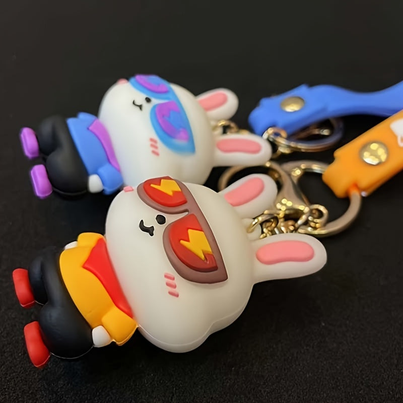 Sunglasses Rabbit Keychain Bag Charm Pendant
