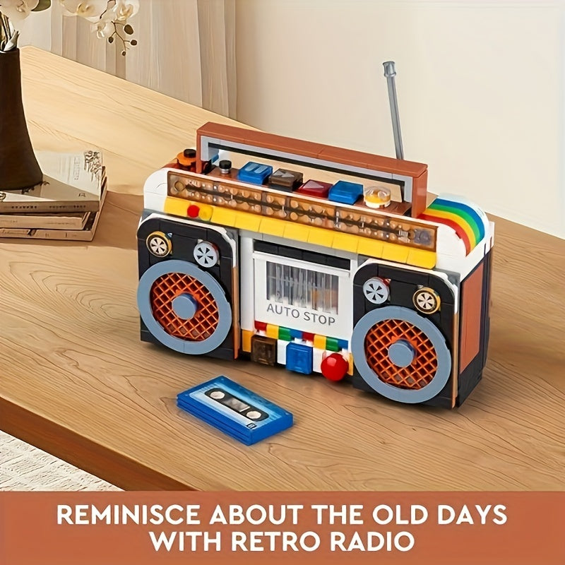 554pcs Retro Radio Building Blocks Toy Home Decor Holiday Party Decoration