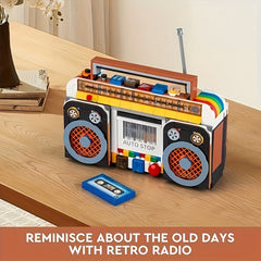 554pcs Retro Radio Building Blocks Toy Home Decor Holiday Party Decoration