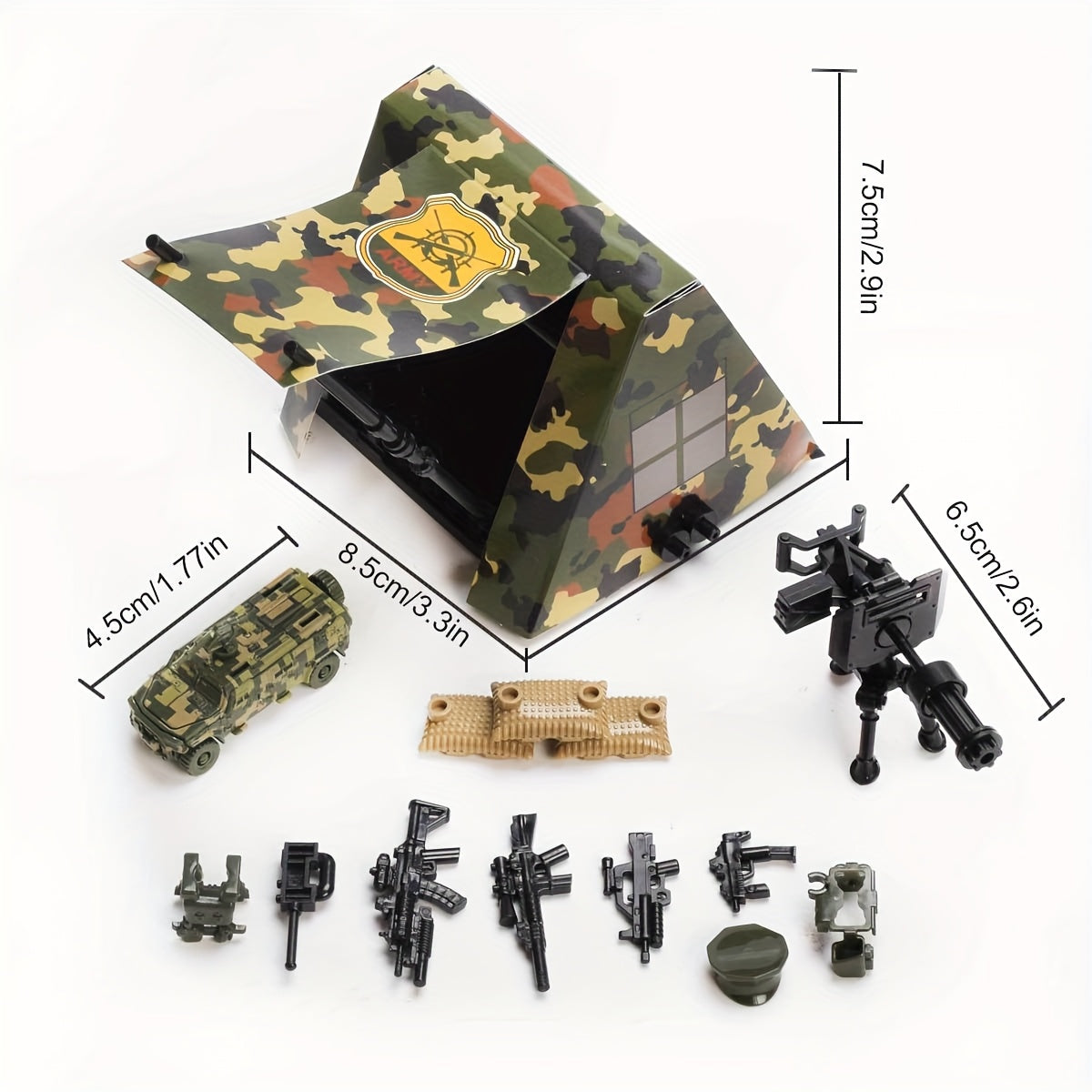 Tent Base Tank Outdoor Equipment Building Block Scene Birthday