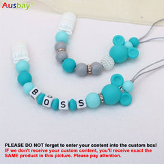2pcs Personalized Pacifier Clips Custom Dummy Chain Gift