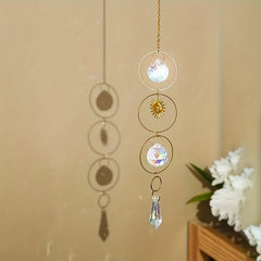 Crystal Sun Catcher Wind Chime Metal Pendant Home Decor