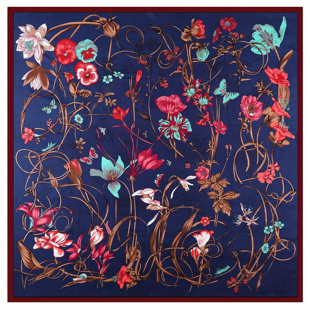 Flower Pattern Bandana Silk Tube Top Shawl Scarf Wrap Head Wrap