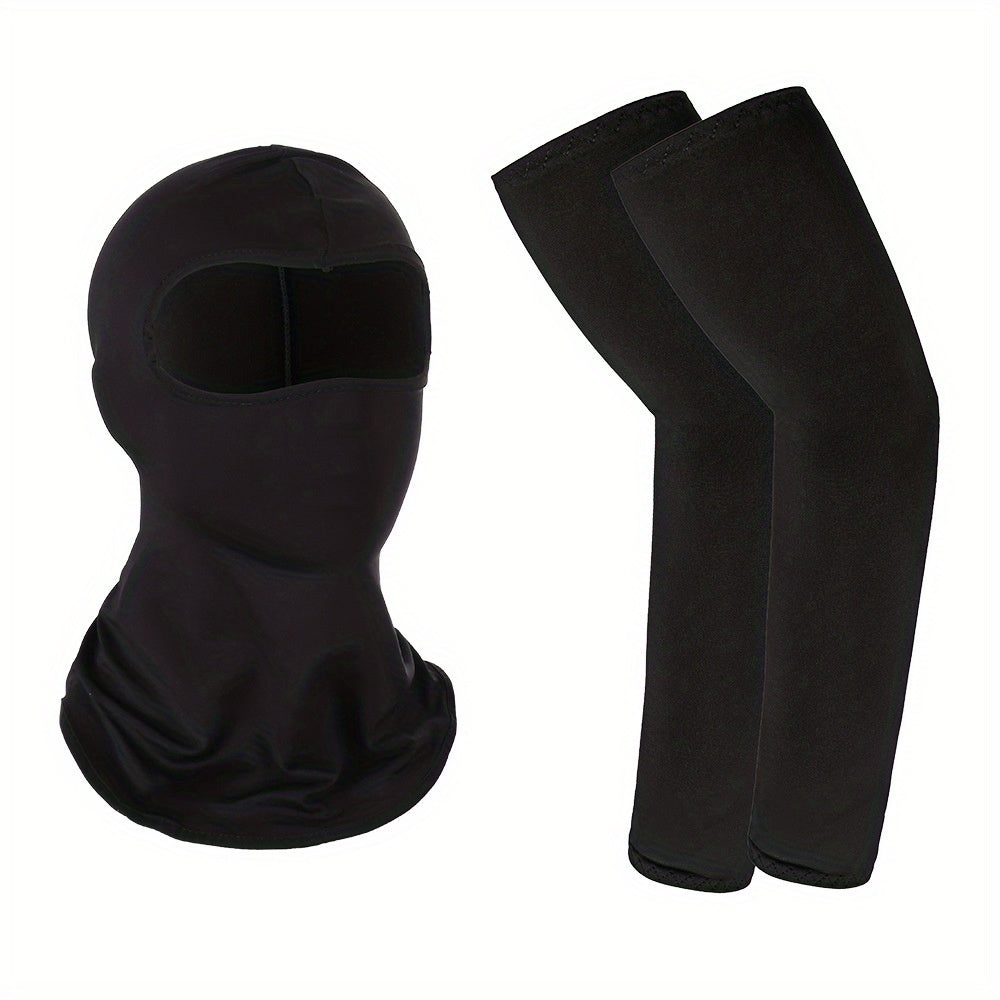 Stylish Summer Outdoor Riding Mask Ice Silk Sleeve Set