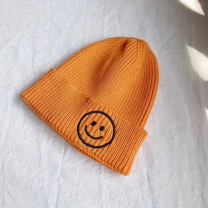 Kids Smiling Face Baby Hat Warm Knitted Woolen Hat