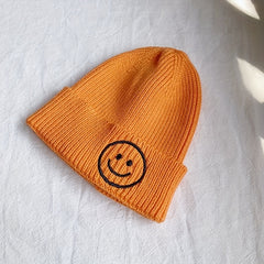 Kids Smiling Face Baby Hat Warm Knitted Woolen Hat