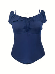 Ruffle Trim One Piece Swimsuit