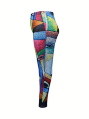Abstract Print Slimming Leggings