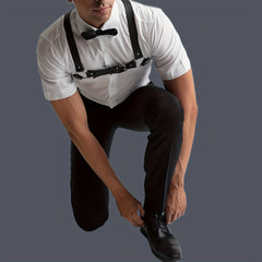 Gothic Style PU Leather Suspenders for Men
