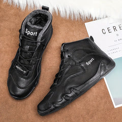 Men's Winter Snow Boots Thermal Hiking Shoes with Fuzzy Lining