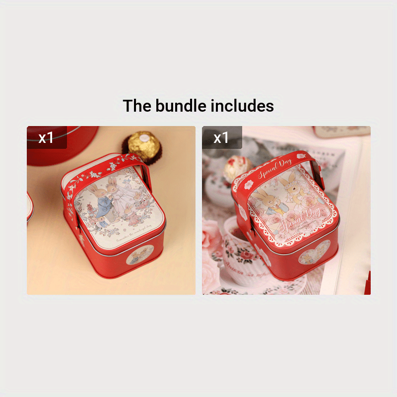 Twolf Rabbit Wedding Candy Biscuit Empty Box Round Box