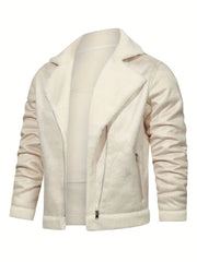 Men's Slim Suede Jacket with Fur