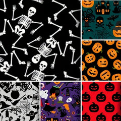6pcs Halloween Fabric Squares Bundle for Sewing Quilting & Patchwork