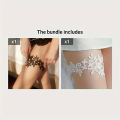 Soft Lace Garter with Romantic Flowers - Perfect for Brides