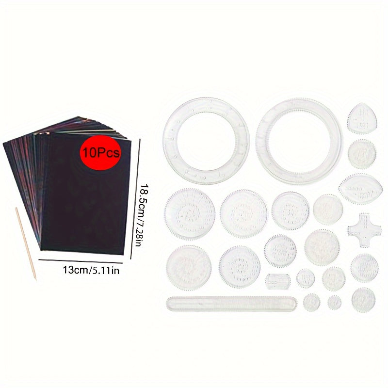 Spirograph Arts Craft Kit Amazing Designs Scratch Off Paper
