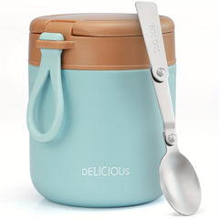 Pink Hot Insulated Water Cup with Foldable Spoon Leak Proof 15.2 Ounces