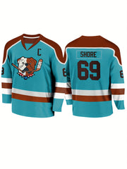 Men's Dog Pattern Long Sleeve Ice Hockey Jersey 69 Retro Classic Hockey Sweatshi