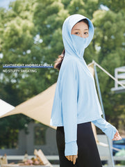Women's Sun Protection Clothing UV Hooded Shawl