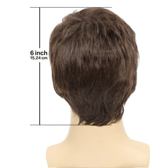 Short Brown Layered Mens Wig for Cosplay Party Costume Hair Full Wig