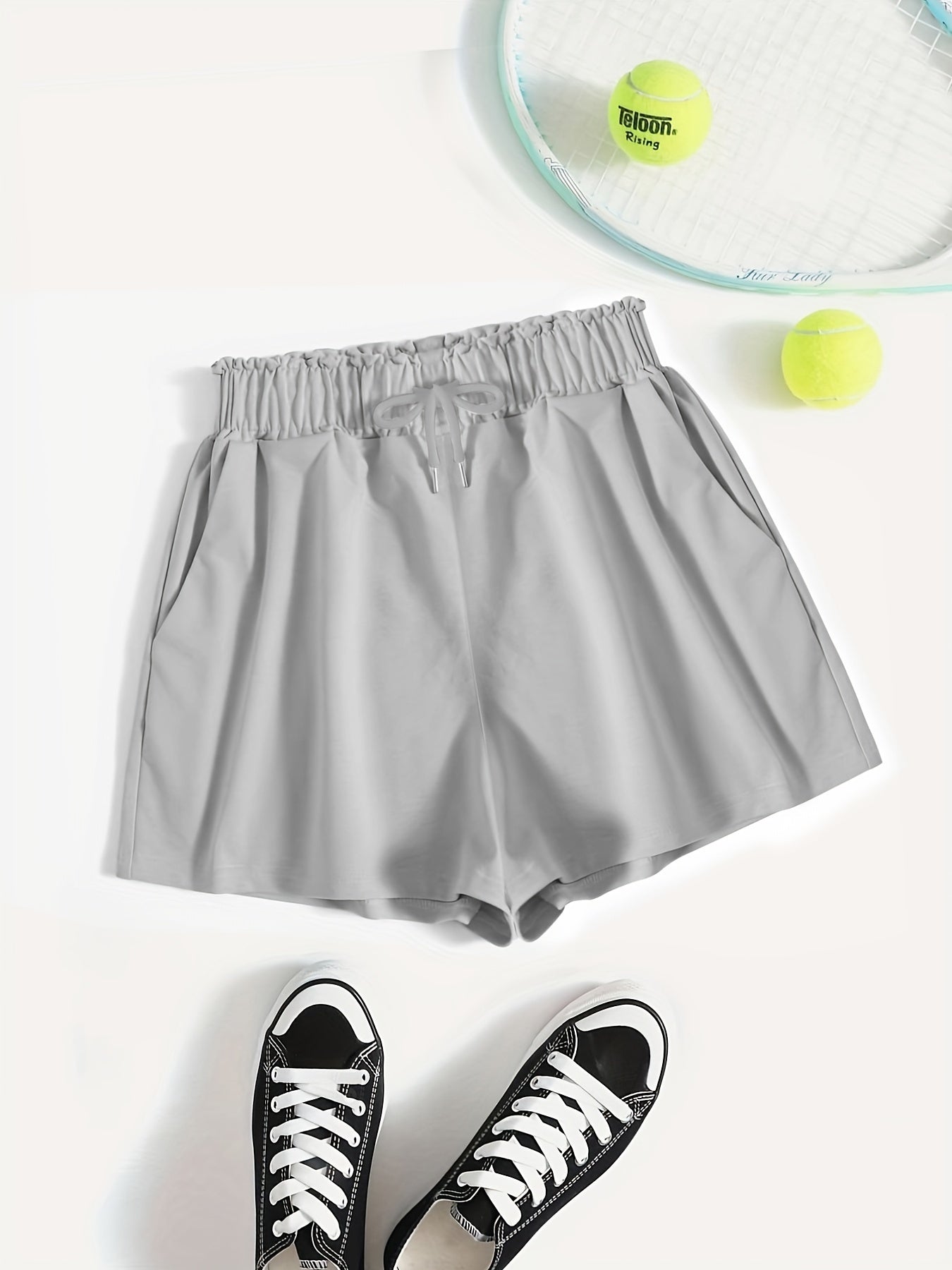 Casual Drawstring Shorts Elastic Waist Summer Shorts