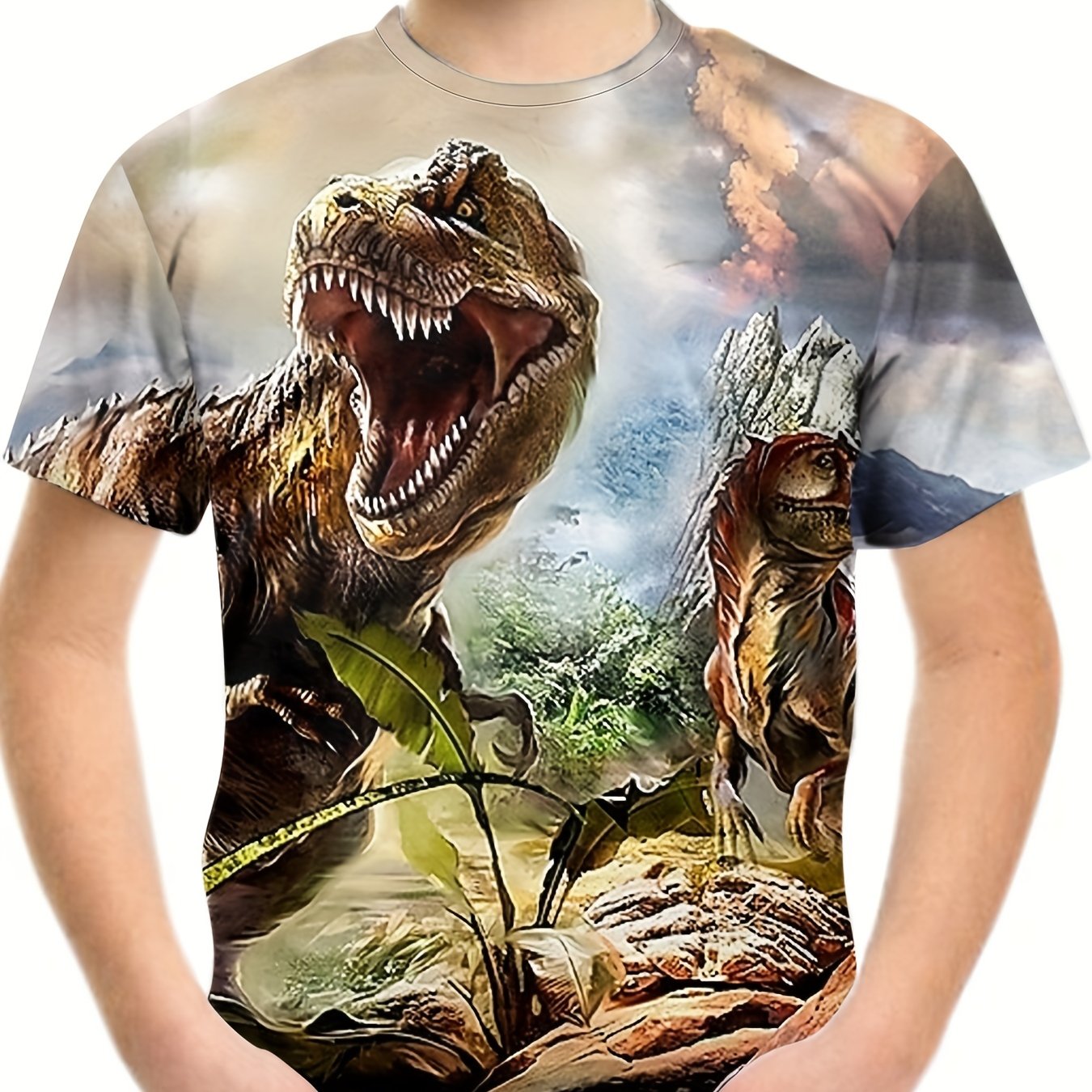 Boy's Dinosaurs Graphic Loose T shirt Casual 3D Print Tee Kid's Clothing