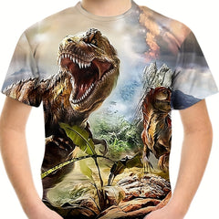 Boy's Dinosaurs Graphic Loose T shirt Casual 3D Print Tee Kid's Clothing