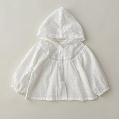 Summer Baby Girl Hooded Cardigan Top Thin Comfy Casual Sunsuit