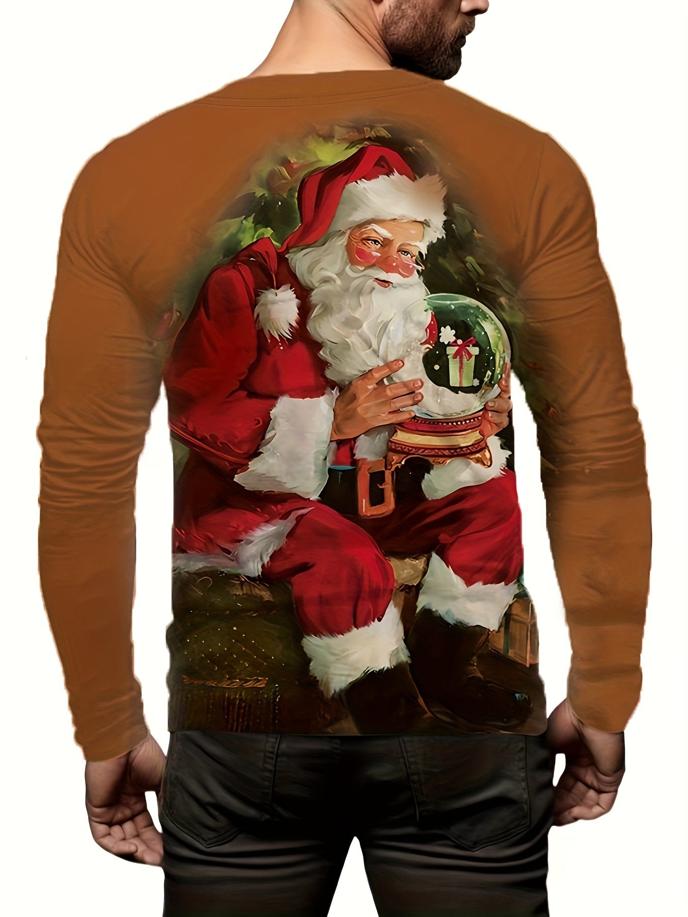 Christmas Santa Claus 3D Print Men's Long Sleeve T shirt
