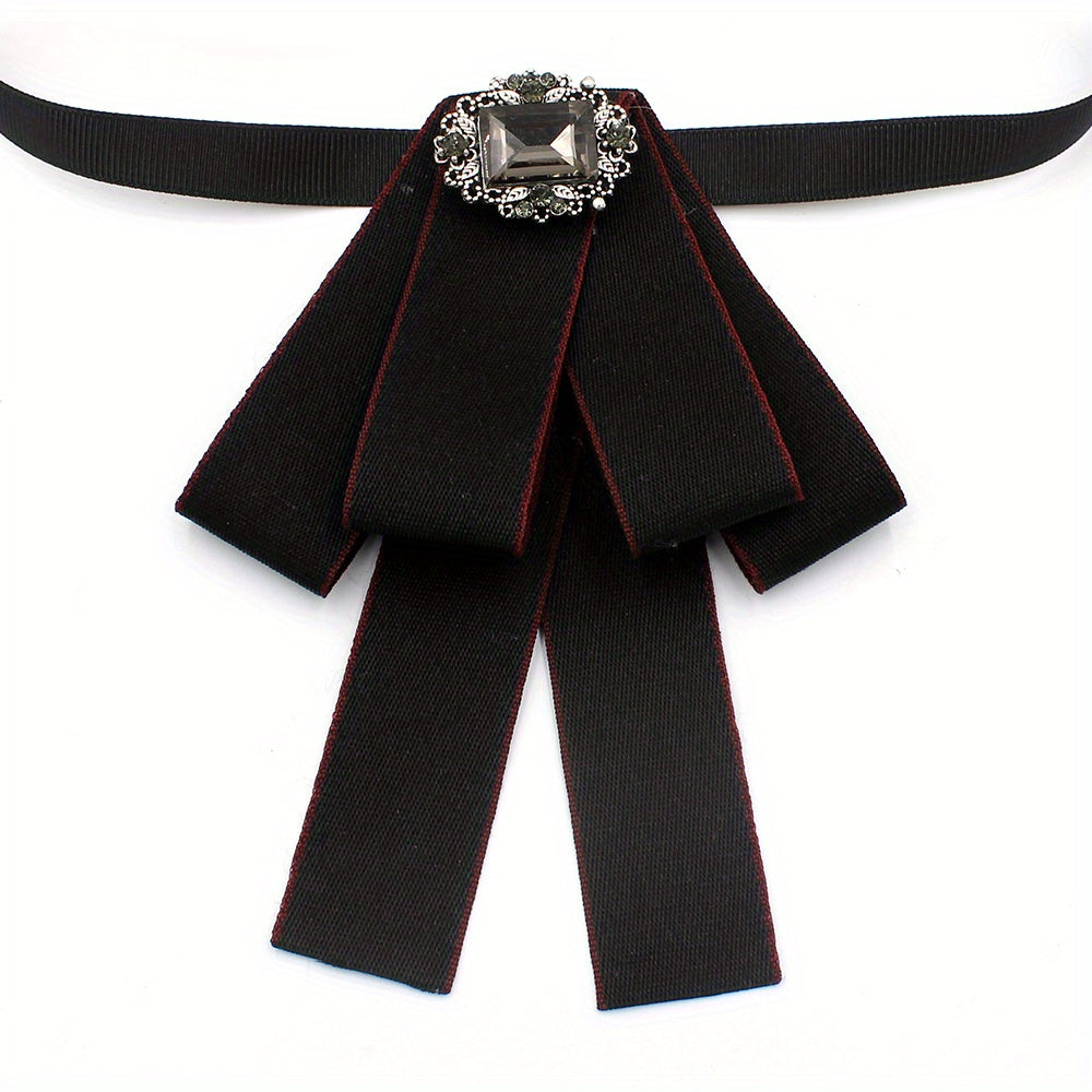Crystal Decor Pre-tied Bow Tie for Women