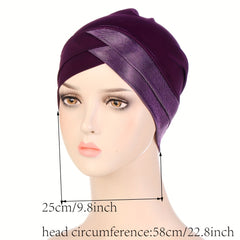 Turban Cap Stitching Bling Headwrap Ramadan Head Scarf Lightweight Bonnet
