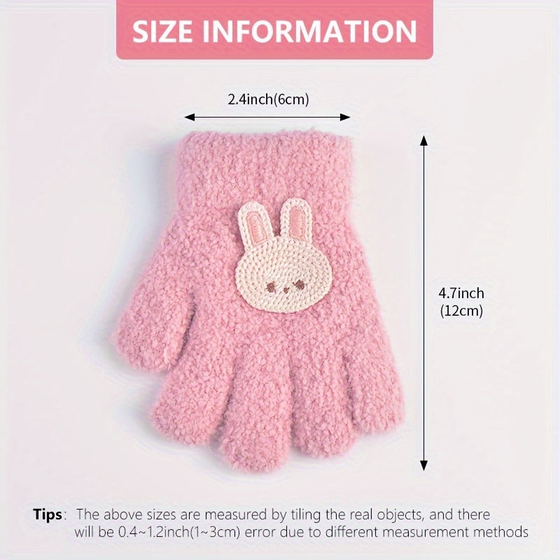 Cartoon Kids Winter Gloves Warm Plush Unisex Baby Gloves